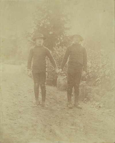 Porträtt av Michel Monet och Jean-Pierre Hoschede av French Photographer