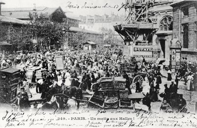 Vykort från Les Halles, Paris, före 1914 av French Photographer