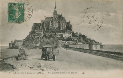 Vykort från Mont Saint-Michel, Normandie, skickat 1913 av French Photographer