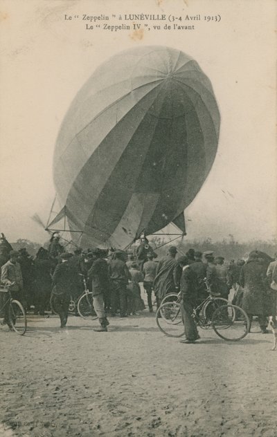 Vykort av en Zeppelin i Luneville, skickat 1913 av French Photographer