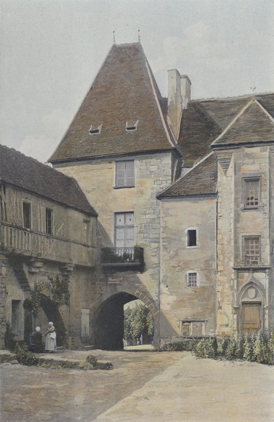 Premery, Old Chateau, sidan av gården av French Photographer