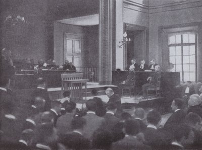 Ny rättegång i fallet med Alfred Dreyfus, fransk arméofficer felaktigt dömd för förräderi, Rennes, Frankrike, 1899 av French Photographer