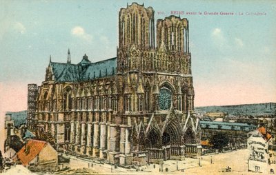 Reims, katedralen, före WW1 av French Photographer