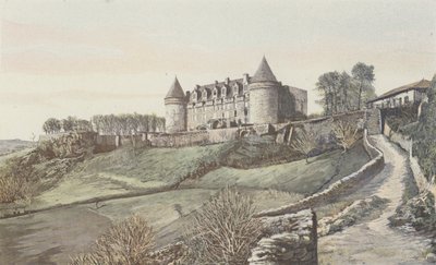Rochechouart, Chateau, Allmän vy, tagen från S E av French Photographer