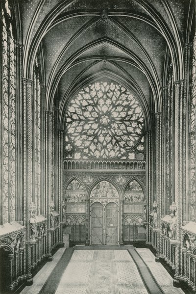 Rosace de la Sainte-Chapelle, Rose-fönster i St Chapelle (fotogravyr) av French Photographer