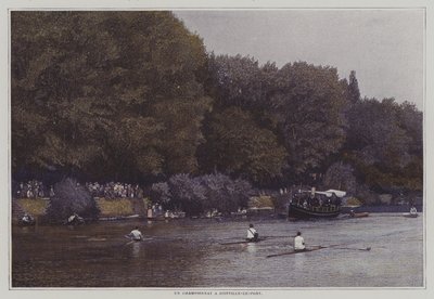Roddmästerskap på floden Marne i Joinville-le-Pont, Frankrike (färgfoto) av French Photographer