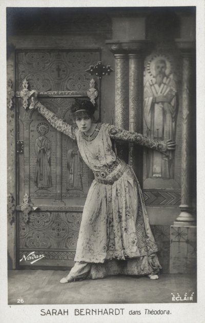 Sarah Bernhardt på Empress Theodora av French Photographer