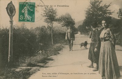 Souvenir från den fransk-tyska gränsen. Vykort skickat 1913. av French Photographer