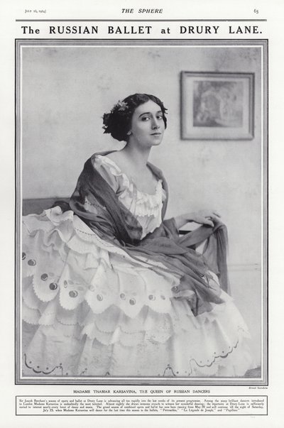Tamara Karsavina, rysk ballerina av French Photographer