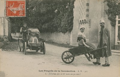 The Progress of Locomotion, vykort skickat 1913 av French Photographer
