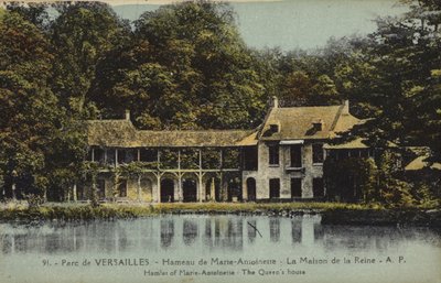 Drottningens hus, Hamlet of Marie Antoinette, Versailles (färgfoto) av French Photographer