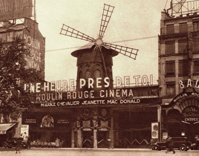 Kabarén och biografen "Le Moulin Rouge" i Paris av French Photographer
