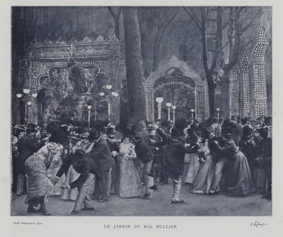 Trädgården i Bal Bullier, Paris (s/v foto) av French Photographer