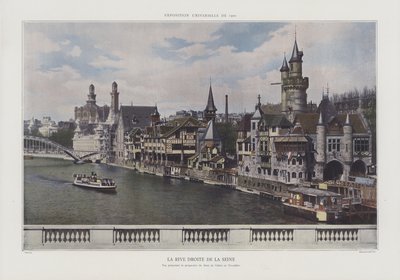 Seines högra strand under Exposition Universelle 1900, Paris (färgfoto) av French Photographer