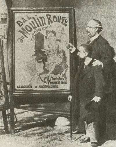 Toulouse-Lautrec med en chef för Moulin Rouge, Paris (s/v foto) av French Photographer