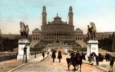 Trocadero-palatset byggt för världsutställningen i Paris 1878, ca. 1906 (foto) av French Photographer