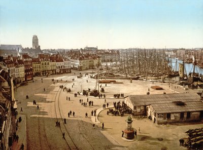 Utsikt över Dunkirk Port, 1890-1900 av French Photographer
