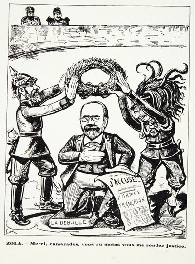 Zola - Tack, kamrater, ni gör mig åtminstone rättvisa, från Histoire de la Troisieme Republique, Vol. I, Politisk historia, utg. 1933 (litho) av French Photographer