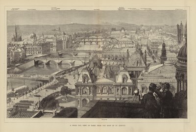 En fågelperspektiv över Paris från taket på St Gervais av French School