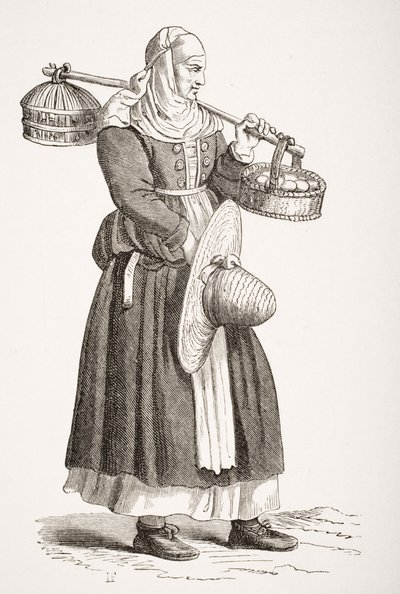En æghandler, efter et træsnit fra det 16. århundrede af Cesare Vecellio (1521-1601) fra 