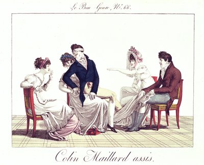 A Game of Colin-Maillard (Blind Mans Buff), c.1810-20 av French School