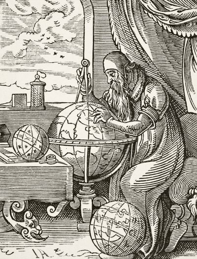 En tysk astronom och kosmograf, från vetenskap och litteratur under medeltiden av Paul Lacroix (1806-84) publicerad London 1878 av French School