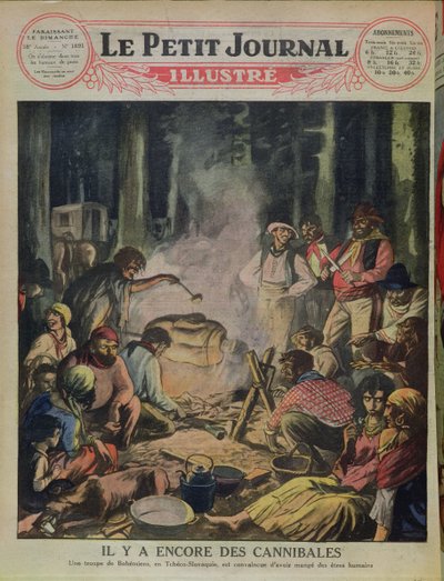 En grupp kannibalistiska zigenare i Tjeckoslovakien, från Le Petit Journal, 1927 av French School