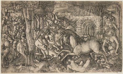 En kung förföljd av en enhörning, c.1547 av French School