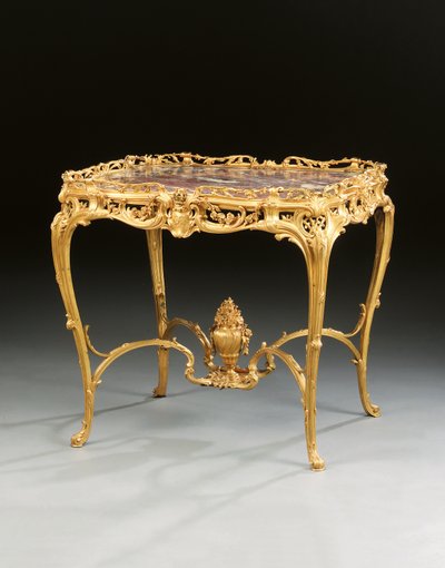 Ett Napoleon III mittbord, av Maison Millet, Paris, ca 1860 (förgylld brons och trä) av French School