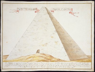 A Perspective View of a Pyramid in Egypt, c.1700 (penna & bläck med wc på papper) av French School