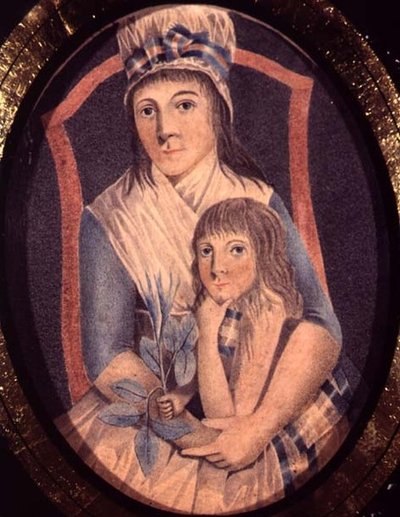 A Revolutionary Woman and her Son, ca 1790 (akvarell på papper) av French School