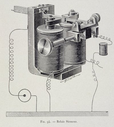 A Siemens Relay - i "Through Electricity" av G. Davy av French School