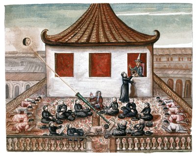 En solförmörkelse i Siam, ca 1700 (akvarell) av French School