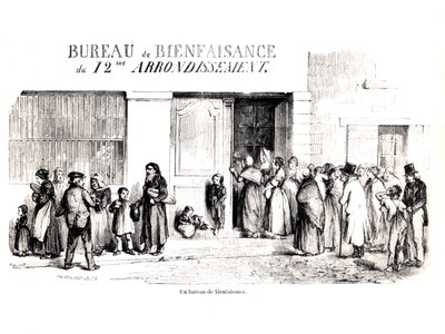 Ett välfärdskontor i Paris 12:e arrondissement, ca. 1870 av French School