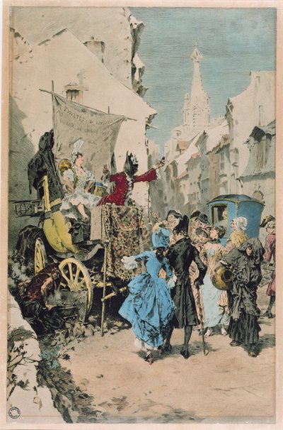 En charlatan som säljer ett ungdomselixir, 1700-1800-talet av French School