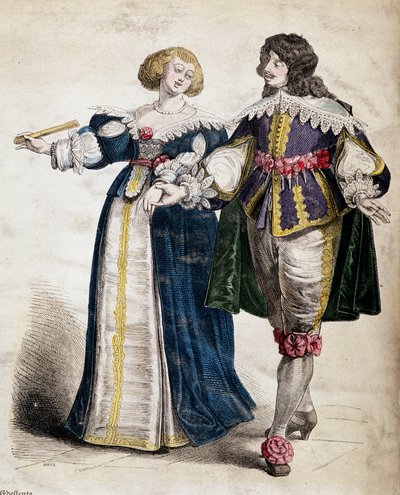 Ett par adelsmän, under Ludvig XIII av French School