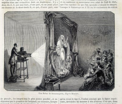 En fantasmagoriscen genom projektion - i "" Pittoresk butik"" av French School