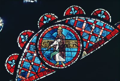 En profet, detalj från norrrosfönstret, ca 1223 av French School