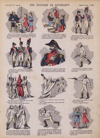 En berättelse om spöken (färg litho) av French School