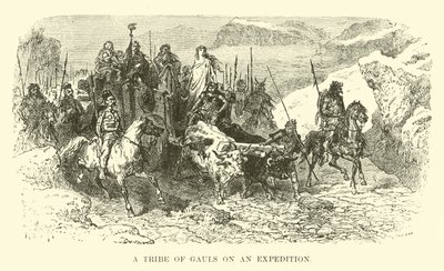 Ein Stamm der Gallier auf einem Feldzug von French School