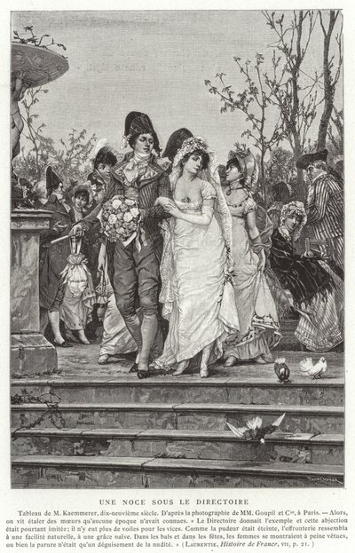 Ett bröllop under katalogen, franska revolutionen, 1795-1799 av French School