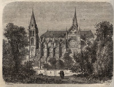 Abbey Saint-Victor (Saint Victor) i Paris, grundad på 1100-talet - gravyr i "Histoire de France" av Victor Duruy (1811-1894) - 1882 av French School