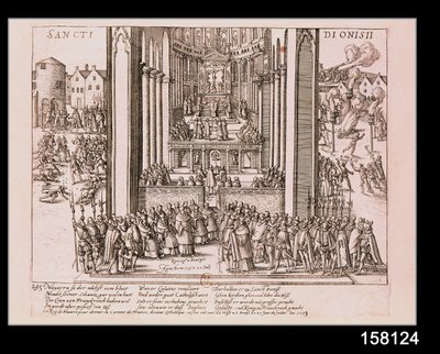 Abjuration av Henri IV (1553-1610) vid St. Denis den 15 juli 1593 av French School