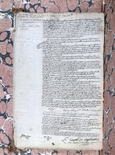 Berättelse om konfrontationen mellan Comtesse de la Motte och Cagliostro under rättegången angående Queens halsband, 24 maj 1786 av French School