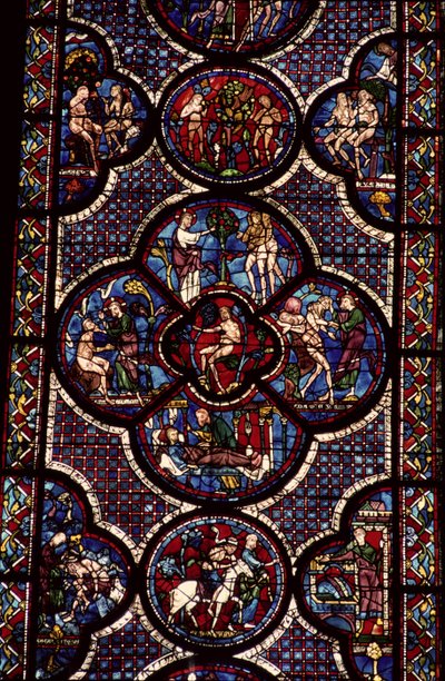 Adam och Evas fönster, 1200-talet (för detaljer se 129046) av French School