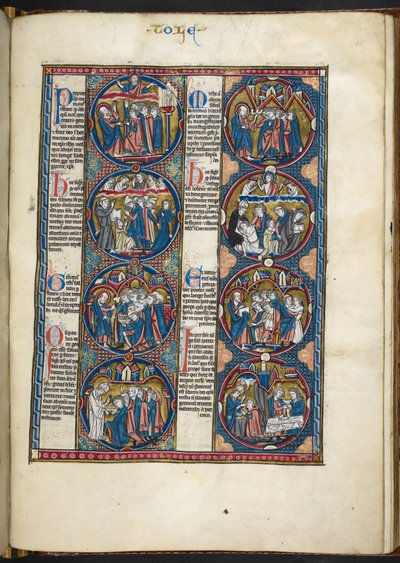 Lägg till MS Harley 1527, F.105R, miniatyrer från Bibeln Moralisée (Vellum) av French School