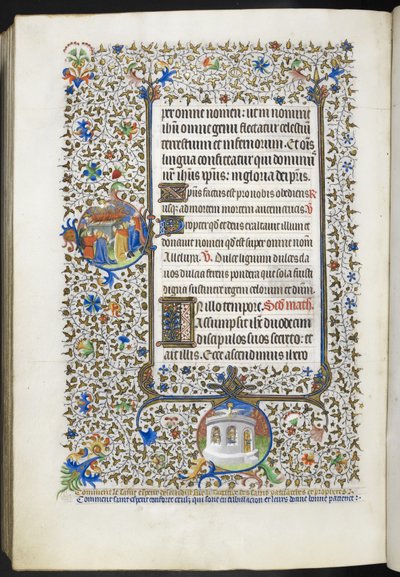 Lägg till Ms 18850 f.281v Book of Hours (The Bedford Hours) c.1410-30 (bläck, färg och guld på veläng) av French School