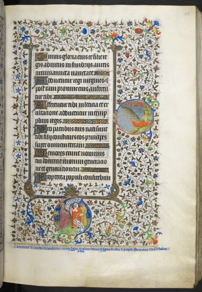 Lägg till Ms 18850 f.42r Book of Hours (The Bedford Hours) c.1410-30 (bläck, färg och guld på veläng) av French School