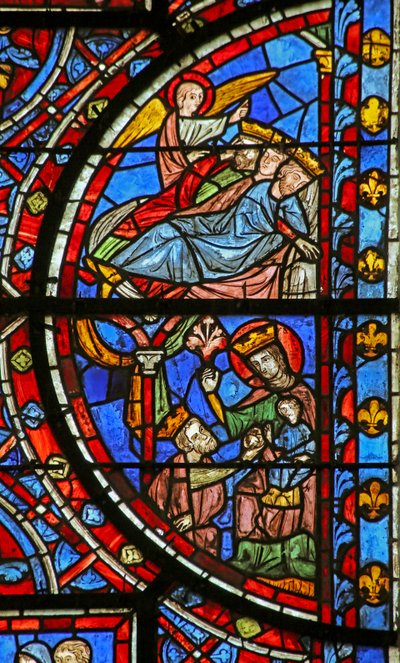 Tillbedjan av Magi; Magikingarna varnas i en dröm av French School