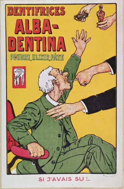 Annons för Alba-Dentina tandkräm, ca 1900 av French School